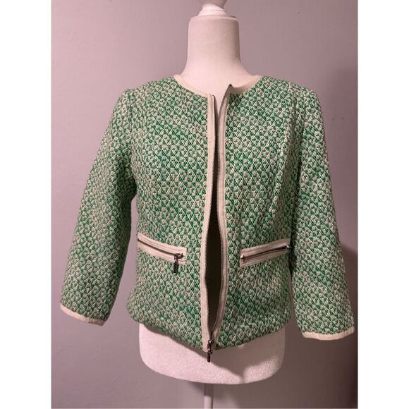 Cabi Vintage retro style green and white blazer 6 - Picture 7 of 10